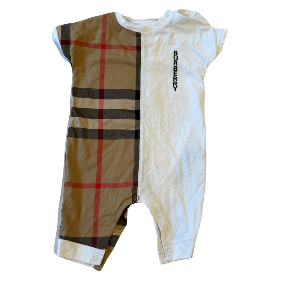 BURBERRY KIDS 3-6 month Baby Vintage Check Cotton Jersey Bodysuit